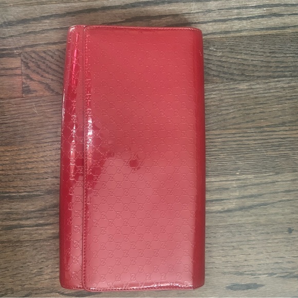 GUCCI Patent Leather Microguccissima Broadway Clutch Red - Picture 4 of 14